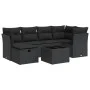 Set de sofás de jardín 7 pzas con cojines ratán sintético negro by , Garden sets - Ref: Foro24-3325291, Price: 451,22 €, Disc...