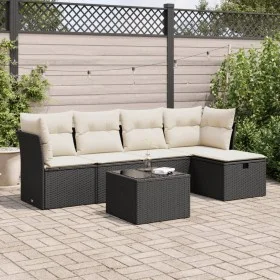 Set de sofás de jardín 6 piezas y cojines ratán sintético negro by , Garden sets - Ref: Foro24-3325272, Price: 349,52 €, Disc...