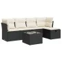 Set de sofás de jardín 6 piezas y cojines ratán sintético negro von , Gartensets - Ref: Foro24-3325272, Preis: 349,52 €, Raba...