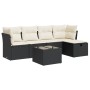 Set de sofás de jardín 6 piezas y cojines ratán sintético negro von , Gartensets - Ref: Foro24-3325272, Preis: 348,24 €, Raba...