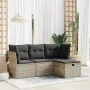 Set de sofás de jardín 4 pzas y cojines ratán sintético gris by , Garden sets - Ref: Foro24-3325258, Price: 285,63 €, Discoun...