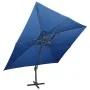 Cantilever umbrella with double light blue roof 400x300 cm by vidaXL, Umbrellas - Ref: Foro24-312379, Price: 288,59 €, Discou...