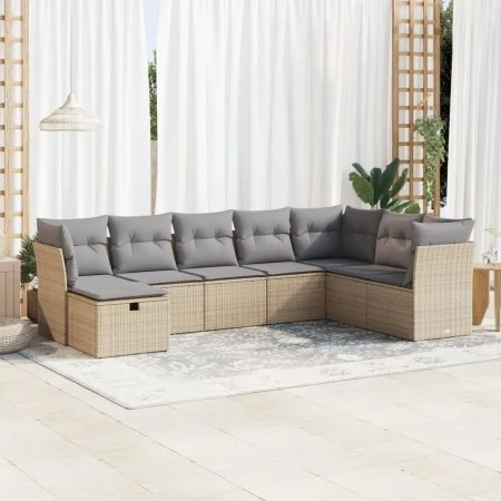 Set de sofás de jardín y cojines 8 piezas ratán sintético beige von , Gartensets - Ref: Foro24-3325335, Preis: 509,26 €, Raba...