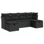 Set de sofás de jardín 6 piezas y cojines ratán sintético negro by , Garden sets - Ref: Foro24-3325321, Price: 368,29 €, Disc...