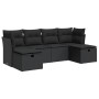 Set de sofás de jardín 6 piezas y cojines ratán sintético negro by , Garden sets - Ref: Foro24-3325321, Price: 389,93 €, Disc...