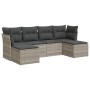 Set de sofás de jardín 6 pzas y cojines ratán sintético gris by , Garden sets - Ref: Foro24-3325328, Price: 375,48 €, Discoun...