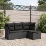 Juego de sofás jardín 4 pzas con cojines ratán sintético negro by , Garden sets - Ref: Foro24-3325251, Price: 260,80 €, Disco...