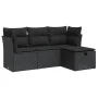 Juego de sofás jardín 4 pzas con cojines ratán sintético negro by , Garden sets - Ref: Foro24-3325251, Price: 260,80 €, Disco...