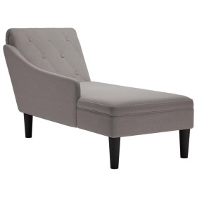 Tumbona con almohada y reposabrazo derecho tela gris taupe von , Tagesbetten - Ref: Foro24-4009768, Preis: 136,79 €, Rabatt: %