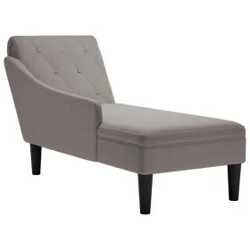 Tumbona con almohada y reposabrazo derecho tela gris taupe by , Daybeds - Ref: Foro24-4009768, Price: 134,06 €, Discount: %