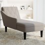 Tumbona con almohada y reposabrazo derecho tela gris taupe by , Daybeds - Ref: Foro24-4009768, Price: 136,79 €, Discount: %