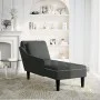 Tumbona con almohada y reposabrazo derecho terciopelo negro de , Divanes - Ref: Foro24-4009777, Precio: 121,06 €, Descuento: %