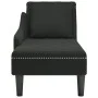 Tumbona con almohada y reposabrazo derecho terciopelo negro de , Divanes - Ref: Foro24-4009777, Precio: 121,06 €, Descuento: %