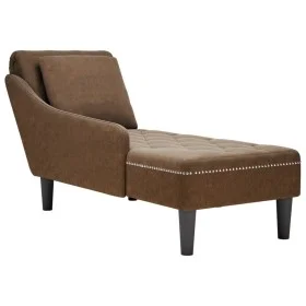 Tumbona con almohada reposabrazo derecho cuero sintético marrón by , Daybeds - Ref: Foro24-4009780, Price: 185,52 €, Discount: %