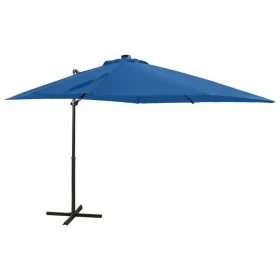 Cantilever parasol with pole and blue LED lights 250 cm by vidaXL, Umbrellas - Ref: Foro24-312325, Price: 153,48 €, Discount: %