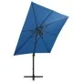 Cantilever parasol with pole and blue LED lights 250 cm by vidaXL, Umbrellas - Ref: Foro24-312325, Price: 153,48 €, Discount: %
