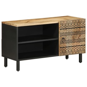 Mueble de TV madera maciza de mango rugosa negro 80x33,5x46 cm by , CD and DVD storage - Ref: Foro24-4018643, Price: 69,44 €,...