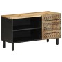 Mueble de TV madera maciza de mango rugosa negro 80x33,5x46 cm von , CD- und DVD-Speicher - Ref: Foro24-4018643, Preis: 69,44...