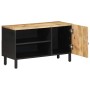 Mueble de TV madera maciza de mango rugosa negro 80x33,5x46 cm von , CD- und DVD-Speicher - Ref: Foro24-4018643, Preis: 69,44...