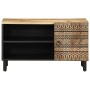 Mueble de TV madera maciza de mango rugosa negro 80x33,5x46 cm von , CD- und DVD-Speicher - Ref: Foro24-4018643, Preis: 69,44...