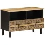 Mueble de TV madera maciza de mango rugosa negro 70x33,5x46 cm von , CD- und DVD-Speicher - Ref: Foro24-4018629, Preis: 82,29...