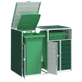 Cobertizo contenedores dobles basura acero verde 144x81x113 cm by , Waste container supports - Ref: Foro24-4006175, Price: 18...