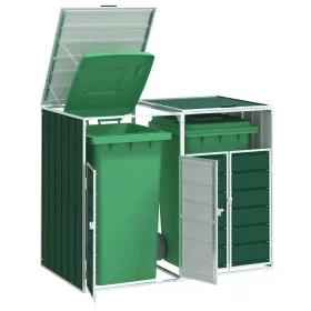Cobertizo contenedores dobles basura acero verde 144x81x113 cm by , Waste container supports - Ref: Foro24-4006175, Price: 17...