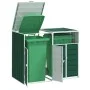 Cobertizo contenedores dobles basura acero verde 144x81x113 cm by , Waste container supports - Ref: Foro24-4006175, Price: 17...
