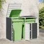 Cobertizo contenedor doble basura acero antracita 144x81x113 cm by , Waste container supports - Ref: Foro24-4006177, Price: 1...