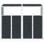 Cobertizo contenedor doble basura acero antracita 144x81x113 cm by , Waste container supports - Ref: Foro24-4006177, Price: 1...