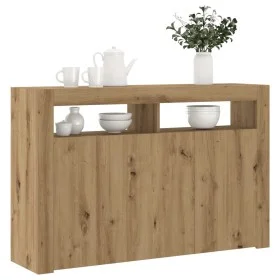 Aparador con LED madera ingeniería roble artisan 115,5x30x75 cm by , Sideboards - Ref: Foro24-856364, Price: 135,08 €, Discou...