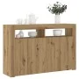 Aparador con LED madera ingeniería roble artisan 115,5x30x75 cm by , Sideboards - Ref: Foro24-856364, Price: 135,08 €, Discou...
