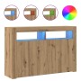 Aparador con LED madera ingeniería roble artisan 115,5x30x75 cm by , Sideboards - Ref: Foro24-856364, Price: 137,69 €, Discou...
