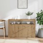 Aparador con LED madera ingeniería roble artisan 115,5x30x75 cm by , Sideboards - Ref: Foro24-856364, Price: 137,69 €, Discou...