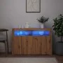 Aparador con LED madera ingeniería roble artisan 115,5x30x75 cm by , Sideboards - Ref: Foro24-856364, Price: 135,08 €, Discou...