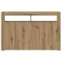 Aparador con LED madera ingeniería roble artisan 115,5x30x75 cm by , Sideboards - Ref: Foro24-856364, Price: 135,08 €, Discou...