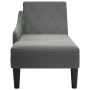 Tumbona con almohada y reposabrazo derecho tela gris oscuro von , Tagesbetten - Ref: Foro24-4009844, Preis: 122,45 €, Rabatt: %
