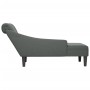 Tumbona con almohada y reposabrazo derecho tela gris oscuro von , Tagesbetten - Ref: Foro24-4009844, Preis: 122,45 €, Rabatt: %