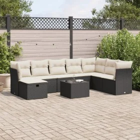 Set de sofás de jardín con cojines 9 pzas ratán sintético negro von , Gartensets - Ref: Foro24-3325342, Preis: 520,92 €, Raba...