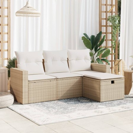 Juego de sofás jardín con cojines 4 pzas ratán sintético beige by , Garden sets - Ref: Foro24-3325354, Price: 318,79 €, Disco...