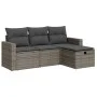 Set de sofás de jardín 4 pzas y cojines ratán sintético gris by , Garden sets - Ref: Foro24-3325356, Price: 259,28 €, Discoun...
