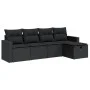 Set de muebles de jardín 5 pzas y cojines ratán sintético negro de , Conjuntos de jardín - Ref: Foro24-3325361, Precio: 345,7...