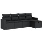 Set de muebles de jardín 5 pzas y cojines ratán sintético negro von , Gartensets - Ref: Foro24-3325361, Preis: 350,51 €, Raba...