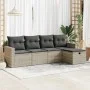Set de sofás jardín y cojines 5 pzas ratán sintético gris claro by , Garden sets - Ref: Foro24-3325368, Price: 334,66 €, Disc...