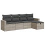 Set de sofás jardín y cojines 5 pzas ratán sintético gris claro von , Gartensets - Ref: Foro24-3325368, Preis: 328,79 €, Raba...
