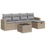 Juego de sofás jardín con cojines 6 pzas ratán sintético beige by , Garden sets - Ref: Foro24-3325375, Price: 398,86 €, Disco...