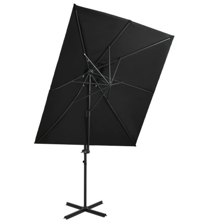 Ampelschirm mit doppelter schwarzer Abdeckung 250x250 cm von vidaXL, Sonnenschirme - Ref: Foro24-312364, Preis: 138,19 €, Rab...
