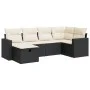 Set de sofás de jardín 6 piezas y cojines ratán sintético negro von , Gartensets - Ref: Foro24-3325382, Preis: 370,85 €, Raba...