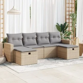 Juego de sofás jardín con cojines 6 pzas ratán sintético beige von , Gartensets - Ref: Foro24-3325425, Preis: 399,05 €, Rabat...
