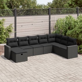 Set de sofás de jardín y cojines 8 piezas ratán sintético negro von , Gartensets - Ref: Foro24-3325431, Preis: 523,89 €, Raba...